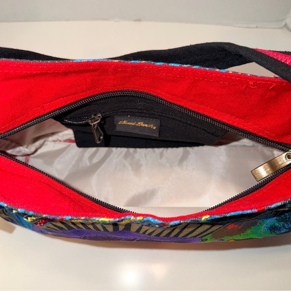 LAUREL BURCH Wild Horses of Fire Hobo Tote Bag Zipper Multicolor Canvas 15”x9” - Picture 5 of 16